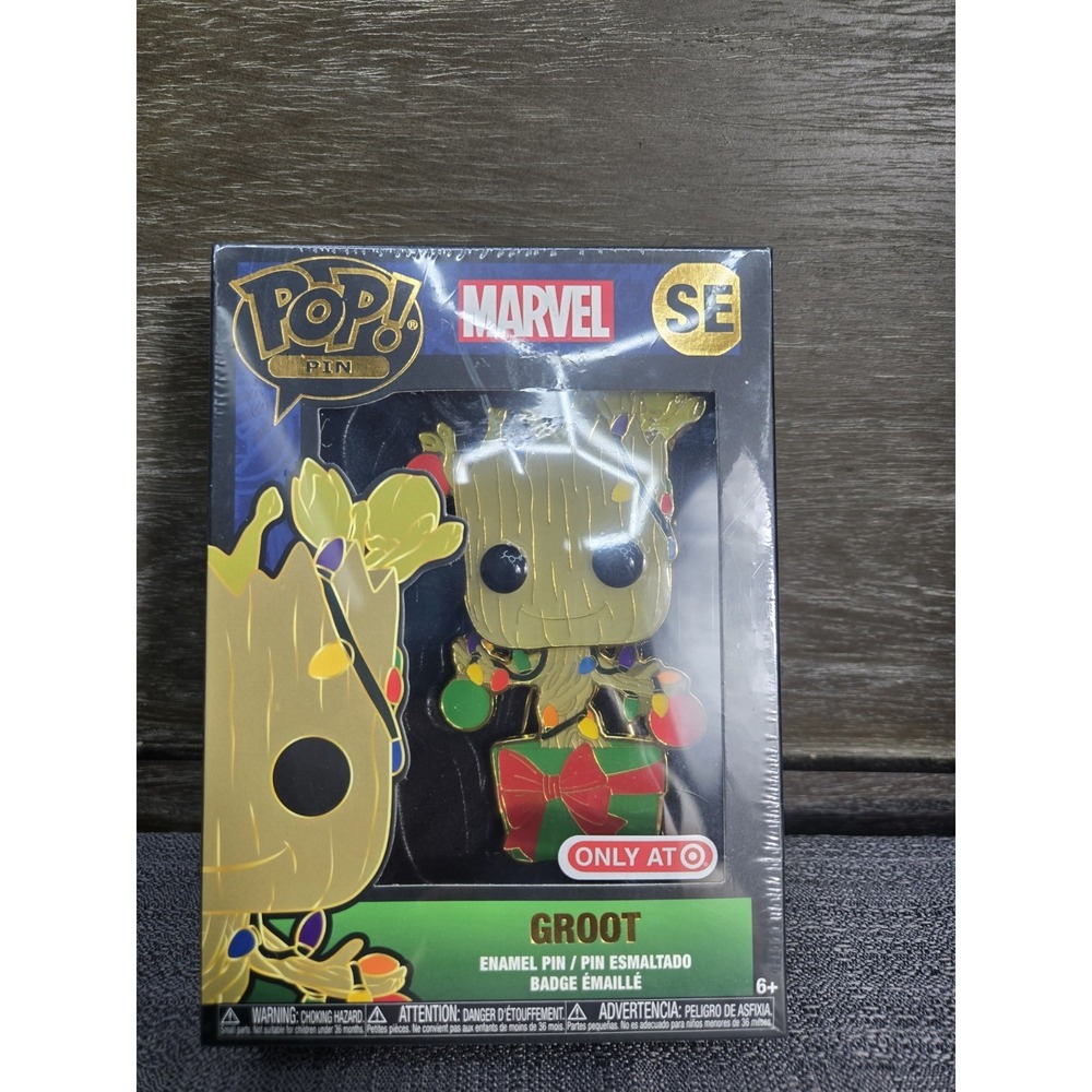 Funko POP Pin Marvel Groot Holiday Christmas Target Exclusive Enamel Pin New
